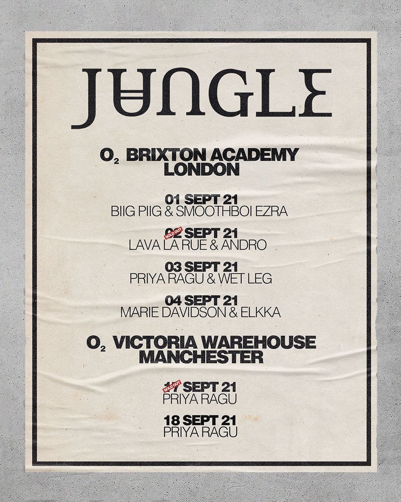 Biig Piig will be supporting Jungle at the Brixton Academy this September- Tickets in Bio. @biig_piig @jungle4eva 

Mgmt// JP Duncan &amp; @victoriaparkey 

#ATCManagement #Jungle #BiigPiig #Concert #LiveMusic #BrixtonAcademy #Music #Events #Tour