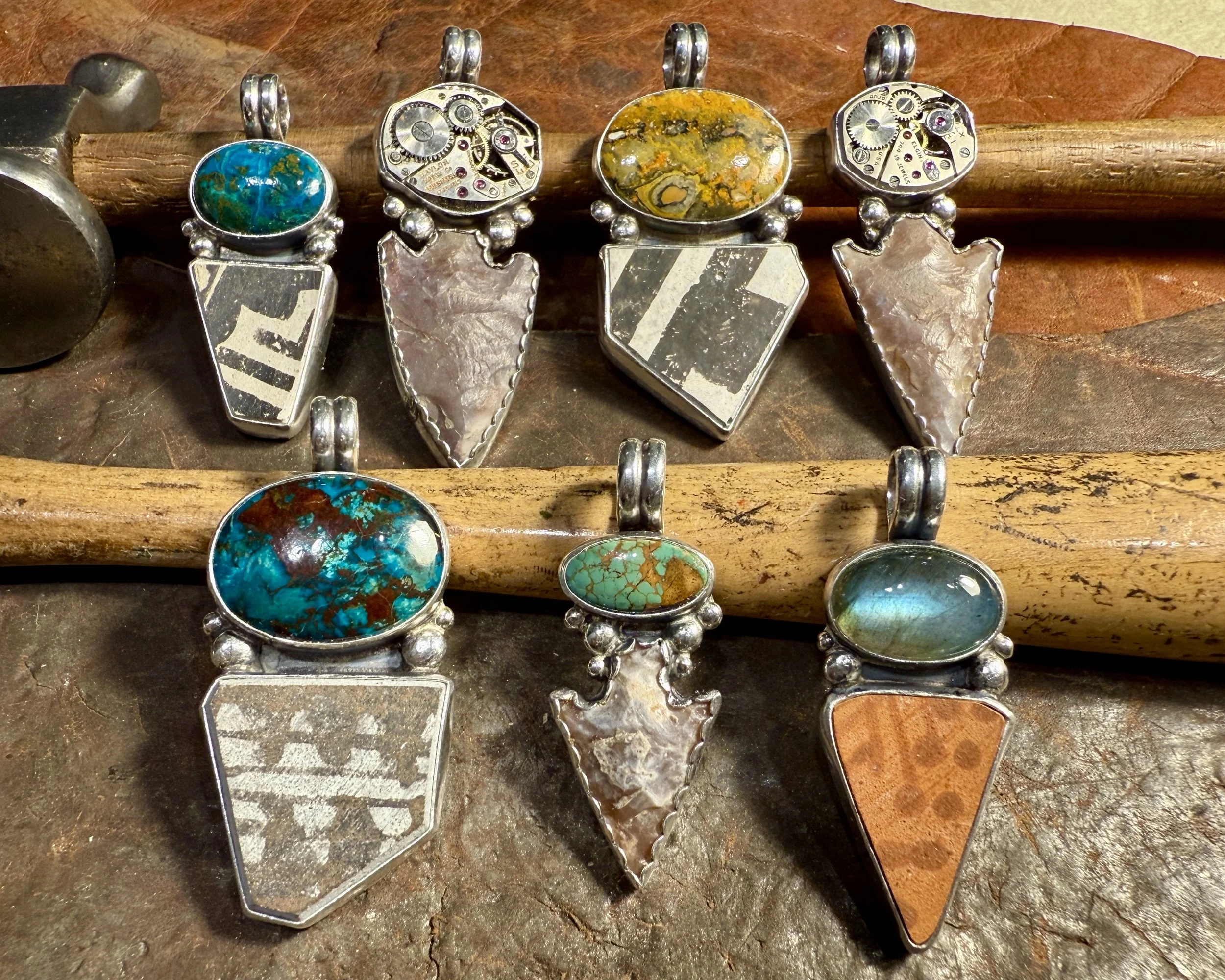 November, 2025 - These are a new idea. I used some Ancestral Puebloan (previously called Anasazi) pottery shards from about 1150-1280 AD along with a few other fun antiques, artifacts, and stones to create a fun series that is all about the passing o