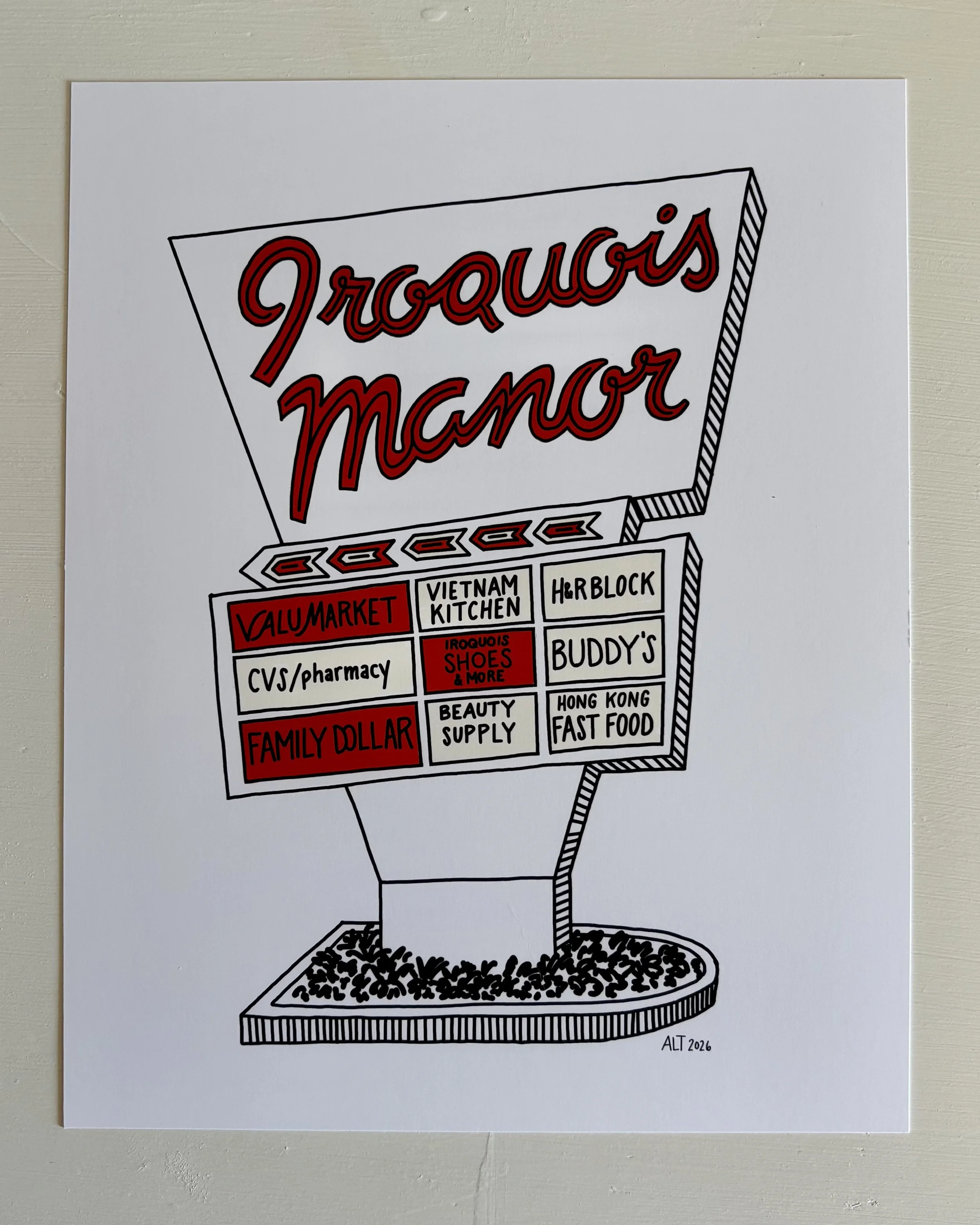 Iroquois Manor Sign, 8x10, $10
