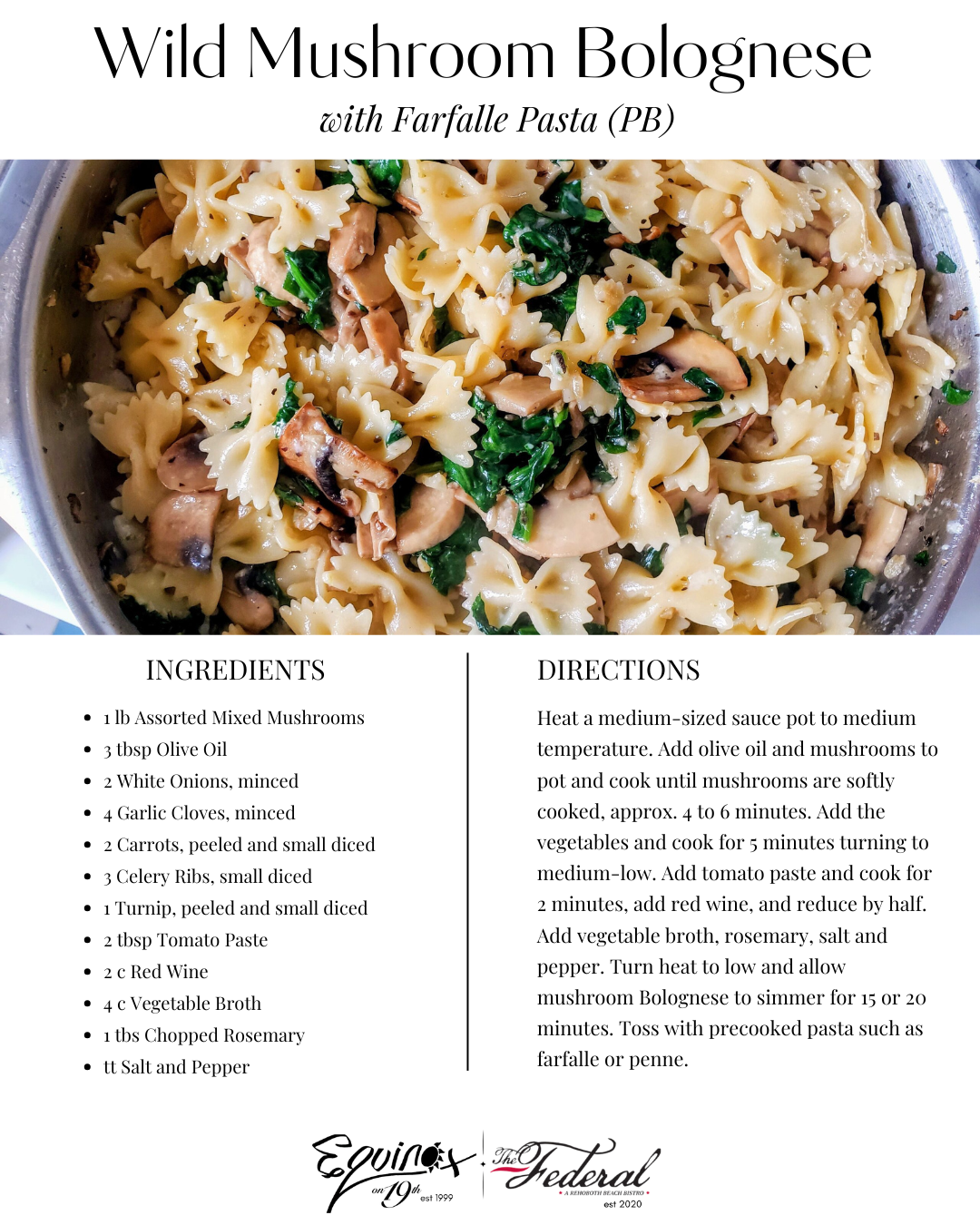 Wild Mushroom Bolognese