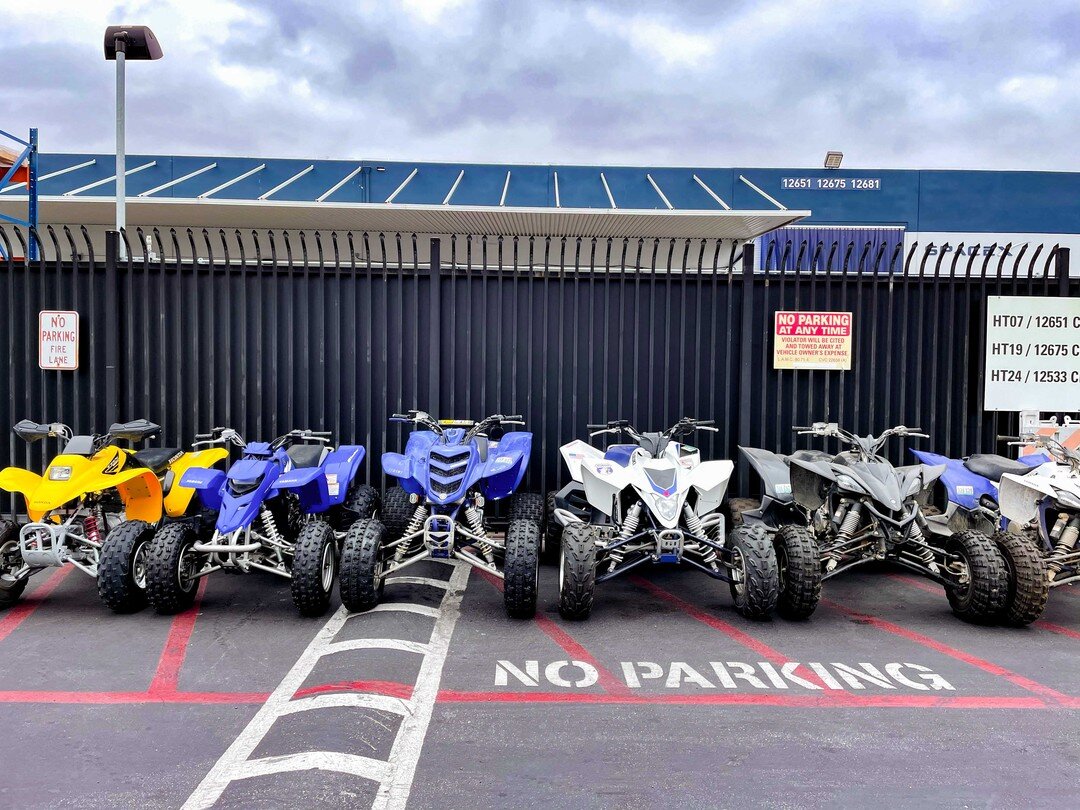 Quad Squad assemble. 2 wheels or 4 wheels, we service it all.
.
We are open Monday-Friday 9-6pm. Call and schedule an appointment for service today