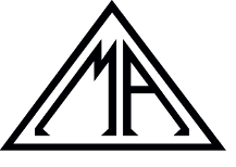 Geometric triangle with the letters 'MA' inside