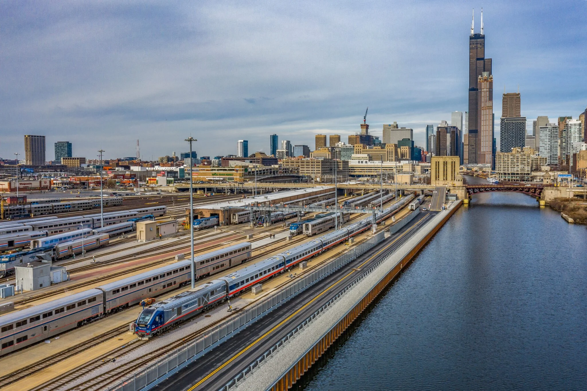 Amtrak train in Chicago
