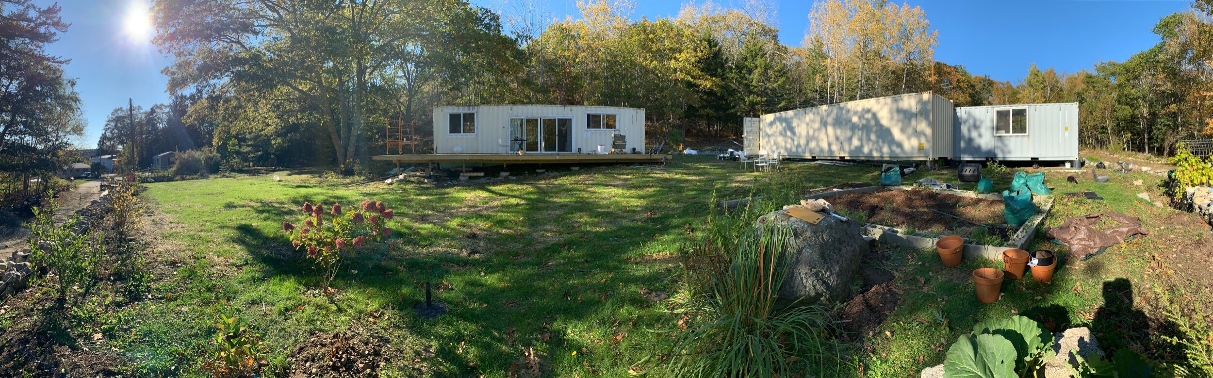Our eco shipping container home in Bucks Harbor