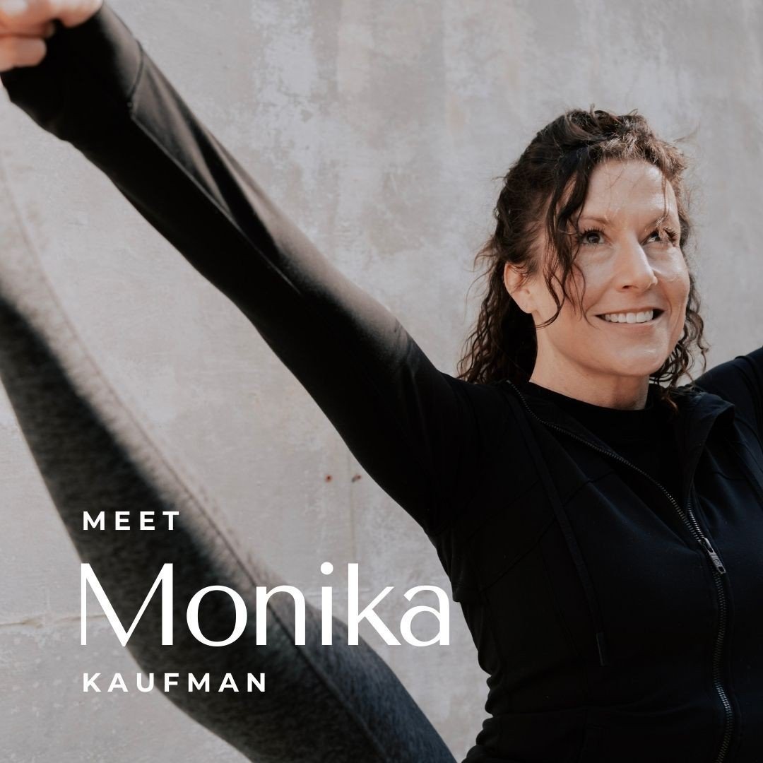 Meet Arise teacher Monika Kaufman (She Her)⁠
⁠
Q: What style of yoga do you like to teach?⁠
⁠
A:Powerful vinyasa -Head to toe. Bone to skin. Move and muse.�Flowing warm up. Holds. Balance ( on your feet, your hands, maybe even your head). Twists. Bac