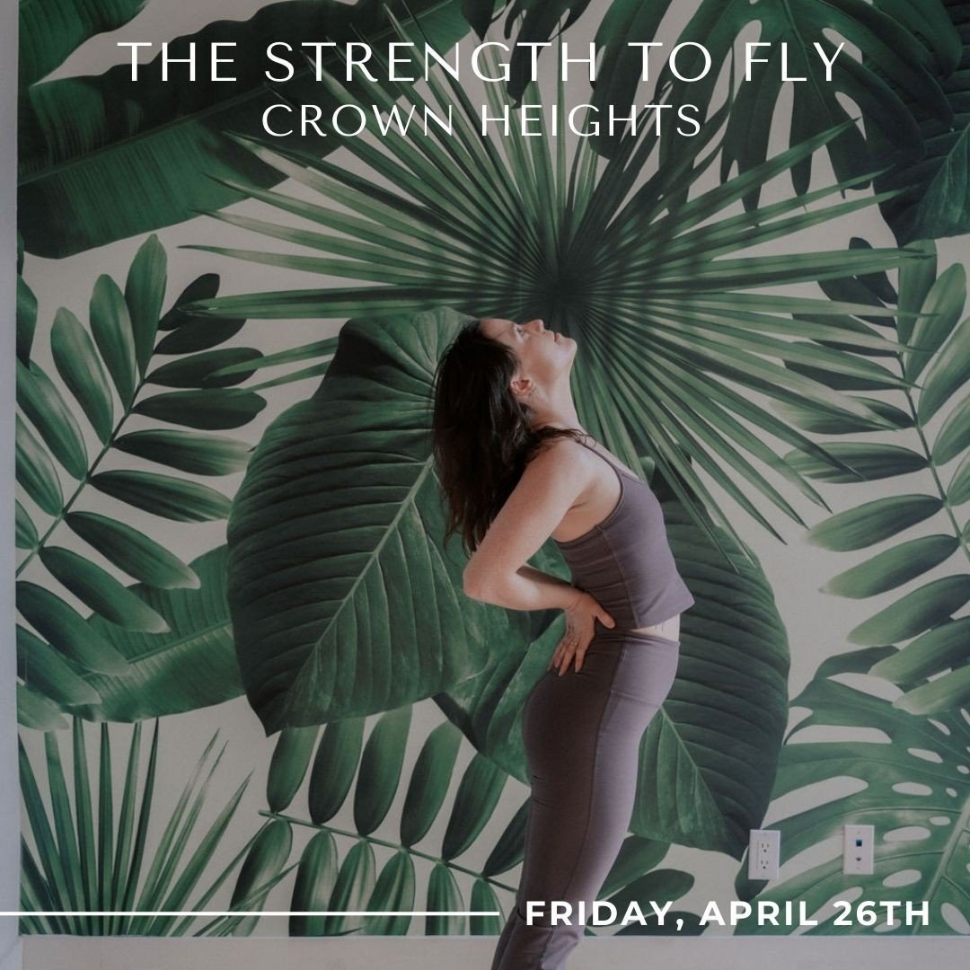 TODAY at Crown Heights Studio: The Strength to Fly⁠
Friday, April 26th, 6:30 - 8:30PM⁠
with Ashley Hutchinson⁠
⁠
Join us for an exhilarating workshop, and prepare to fly! We&rsquo;ll be covering foundational strength building for arm balances such as