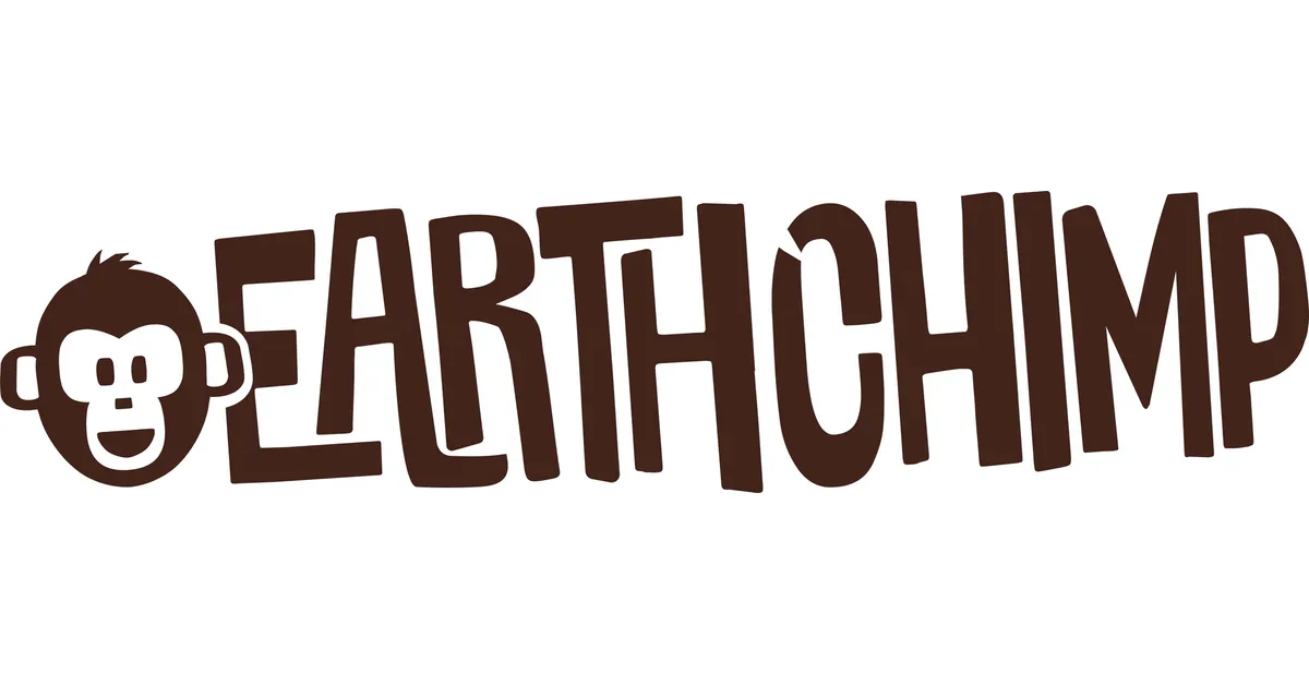 EarthChirp logo with stylized monkey face and playful, bold text.