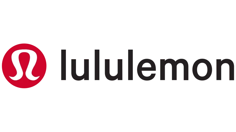 Lululemon logo with a red circle and white stylized 'A' symbol, along with the text 'Lululemon' in black.
