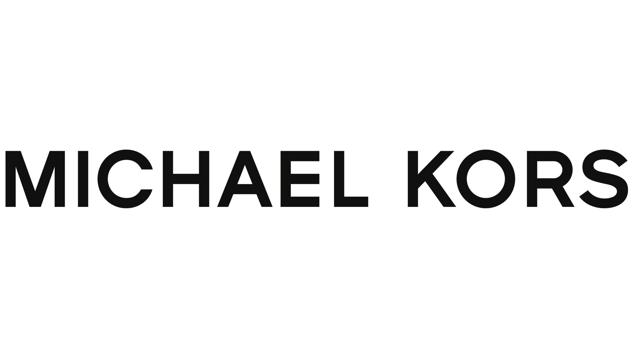 Black background with the text 'MICHAEL KORS' in large, black, outlined letters.