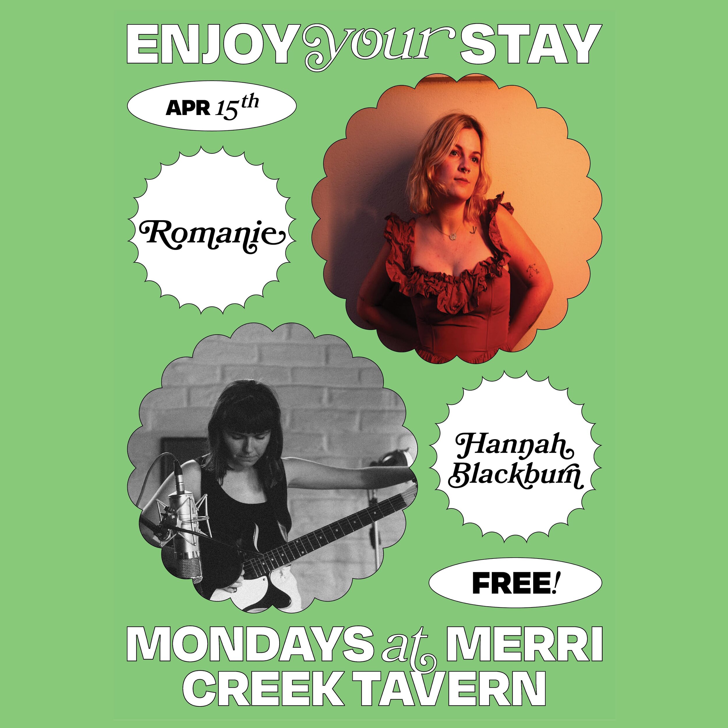 come and enjoy your stay

monday 15/4 (solo set by moi and lovely @_hannahblackburn_ )