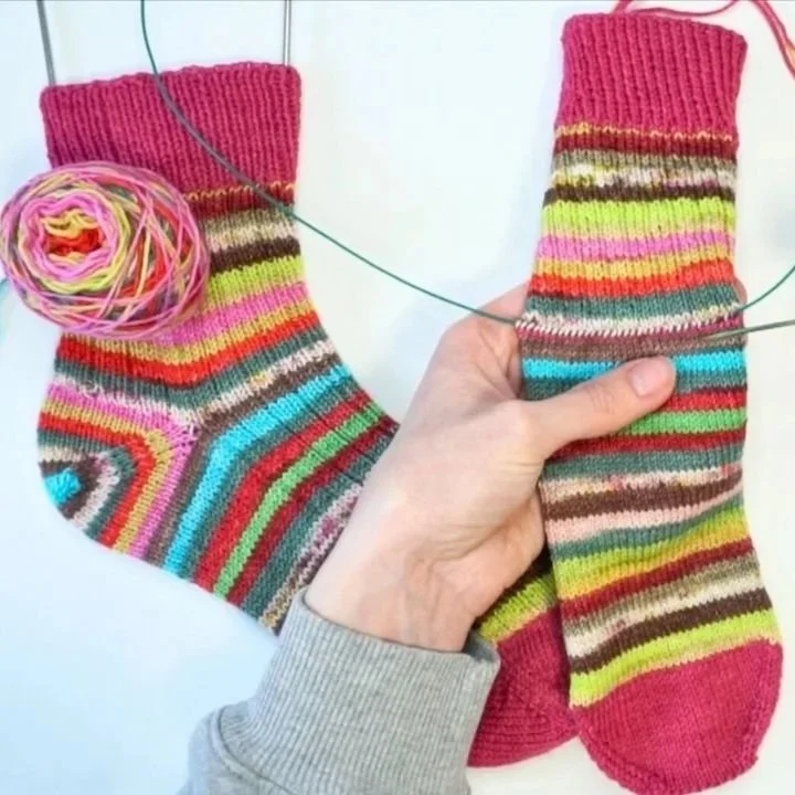 Striped Afterthought Heel