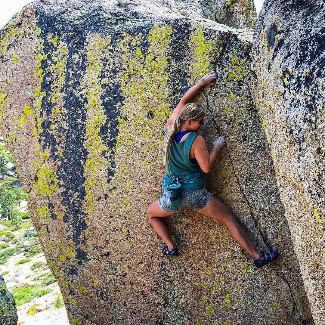 Tiffani rock climbing demonstrating strength, mobility, and body control