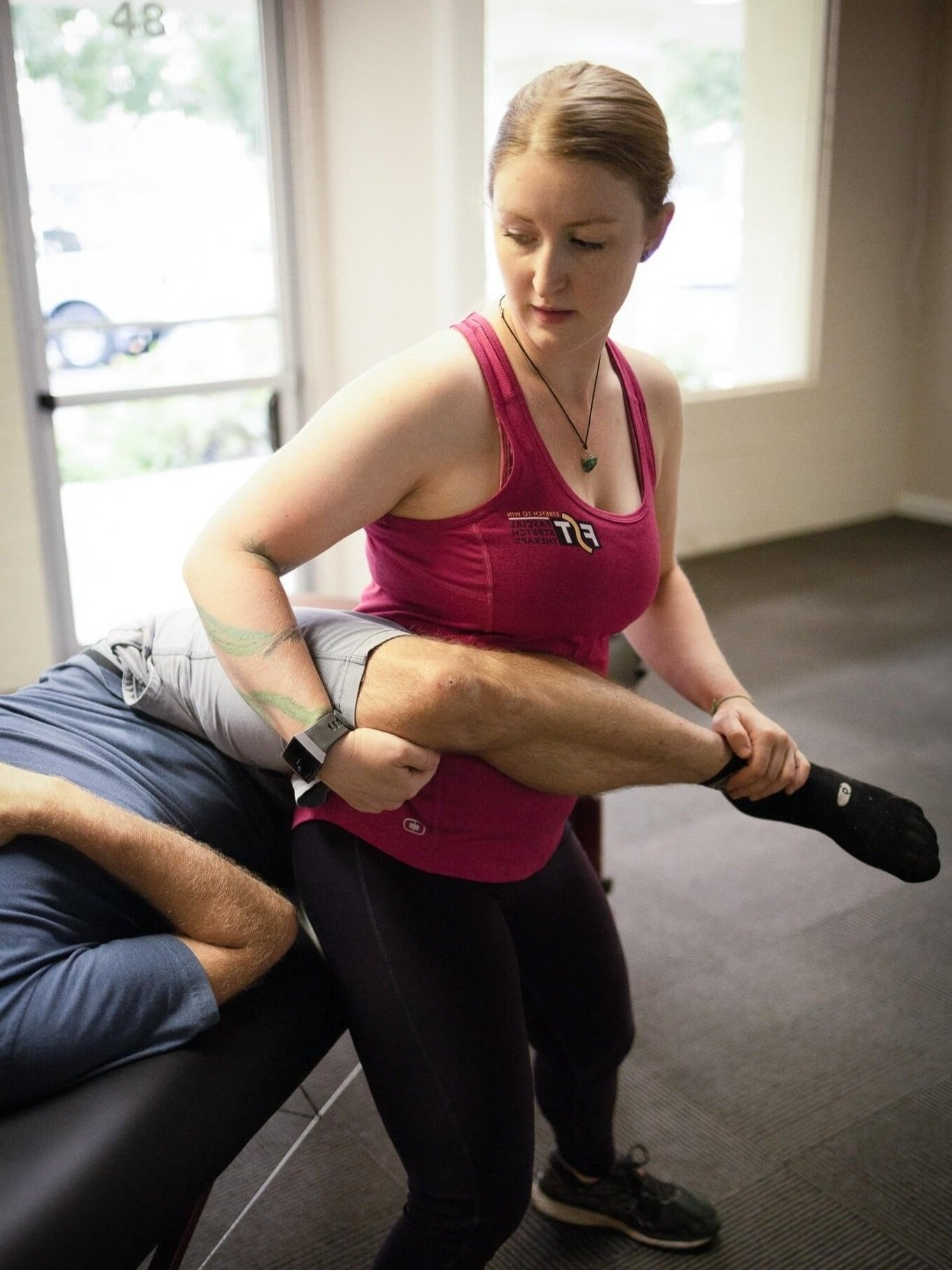 Fascia Stretch Therapy session improving leg mobility in Santa Rosa CA