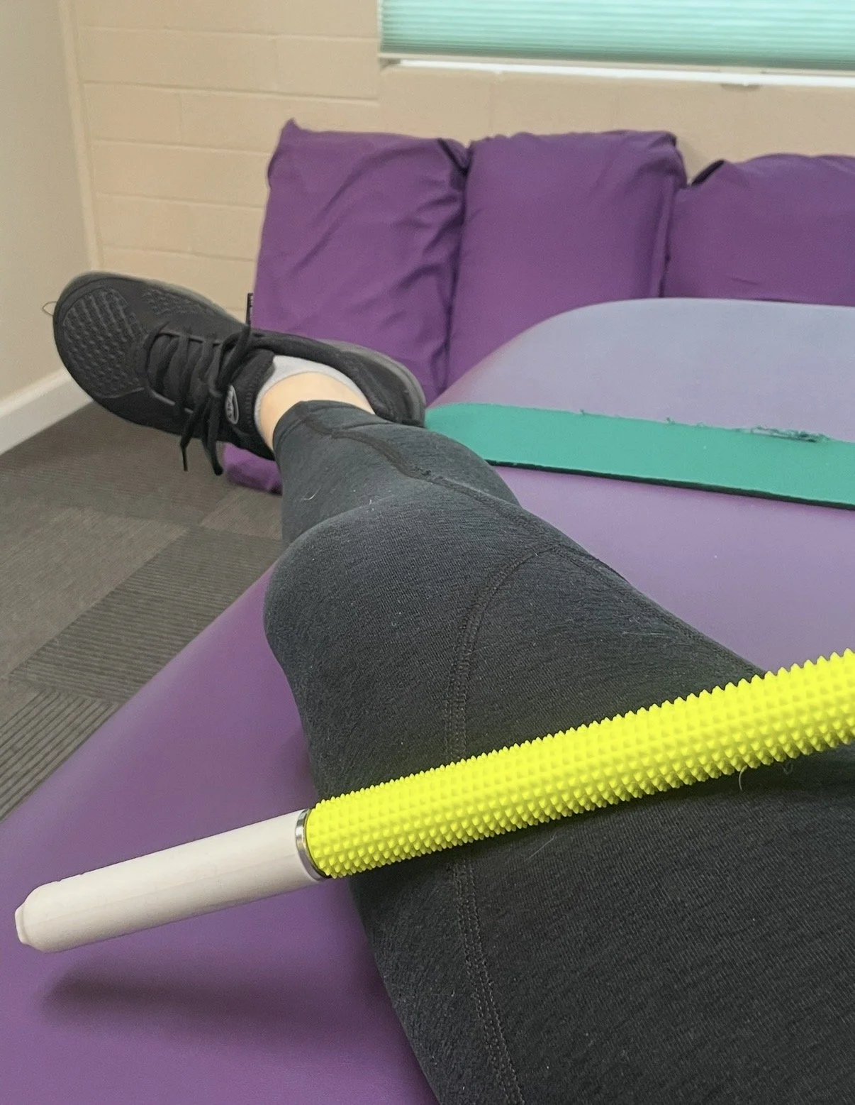 Naboso Neuro Stick used for calf muscle release and improving lower leg mobility