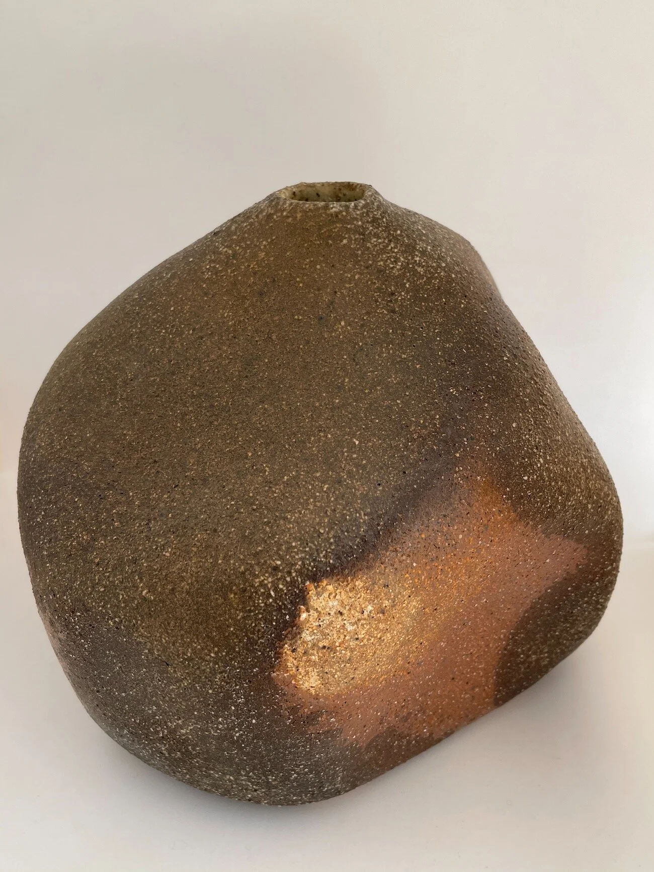 Large "exhale" vase, anagama fired, unglazed, 2020.
