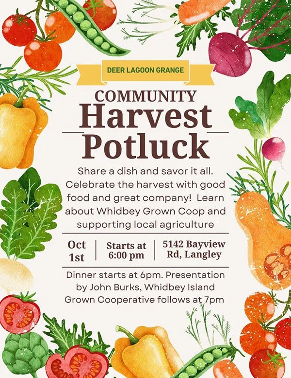 Community Harvest Potluck at the Grange