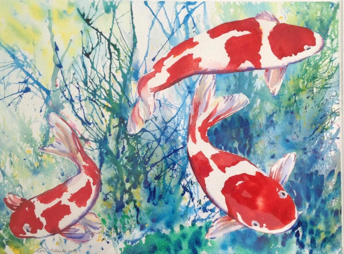Sometimes I can be koi. #instart #womenartists #aquarellepainting #inspiring_watercolors #watercolordaily #aquarelleart #watercolorpaintings #koi #koifish #koipond #koiponds #animalartwork #koilovers #koifishpond #animalportraits #buyartfromartists #