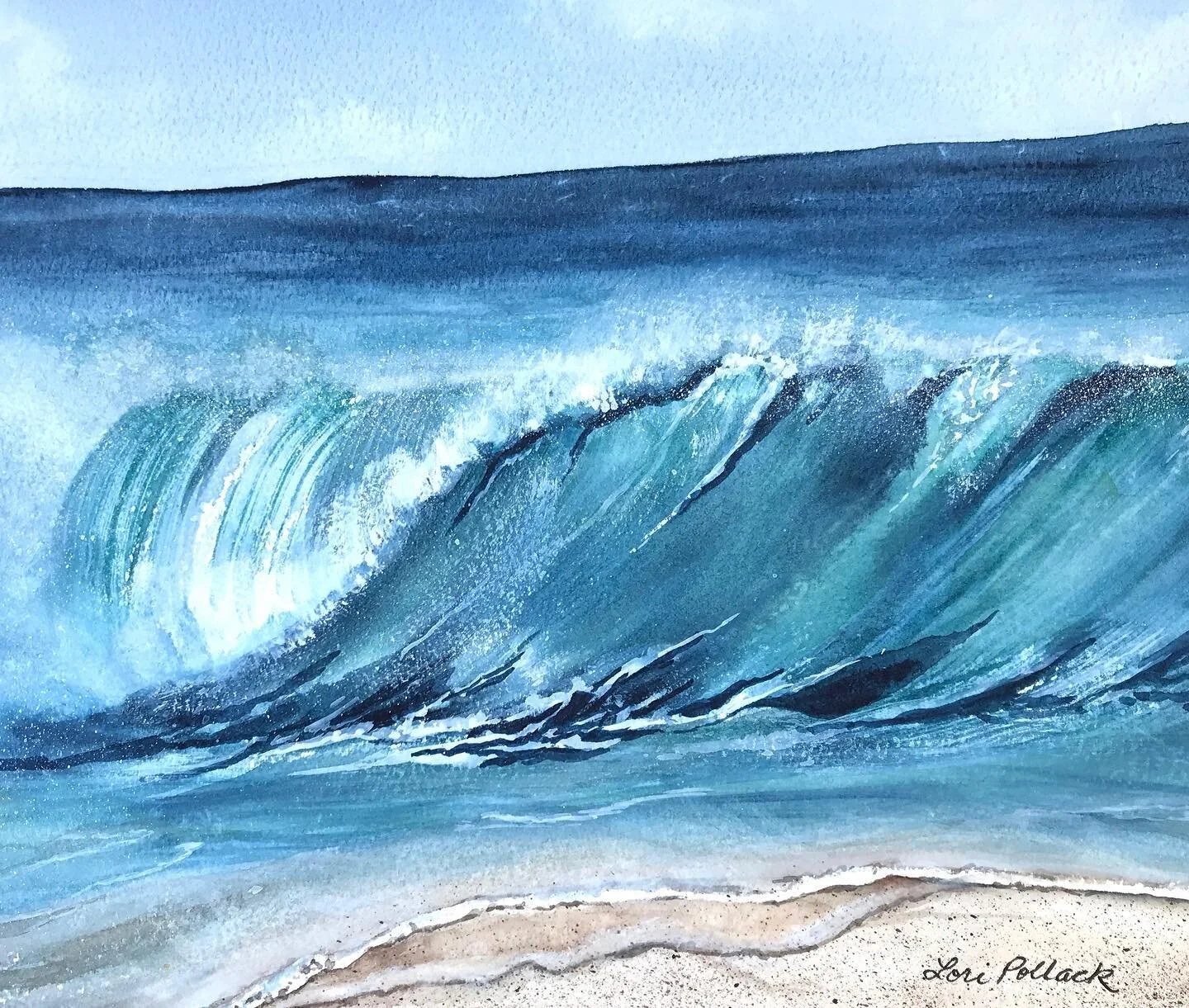 Keep calm and pretend you are at the beach. #watercolors #womenartists #emergingartists #watercolordaily #aquarelleart #watercolorpaintings #watercolorlove #watercolorartwork #oceanlovers #oceanwaves #seascapepainting #oceanwave #seascape_lovers #ins