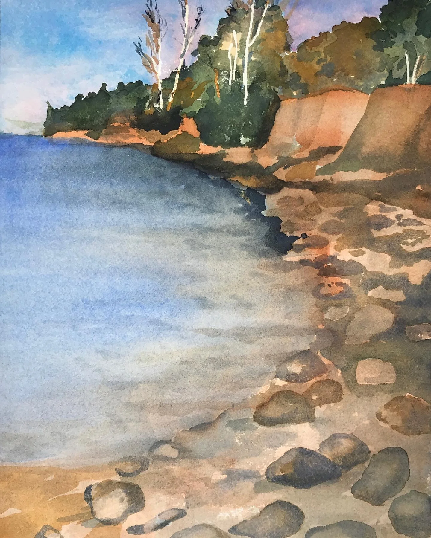 The coast is clear.  #coast #coastlife #oceanlovers #oceanwave #seascapepainting #watercolors #emergingartists #watercolordaily #aquarelleart #watercolorpaintings #watercolorlove #seascape_lovers #beachpainting #inspiringwatercolors #watercoloronpape