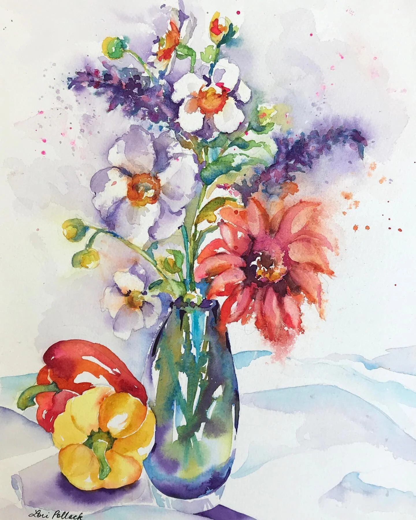 A flower does not think of competing with the flower next to it, it just blooms.  #flowerart #watercolorflowers #watercolorflorals #floralwatercolor #watercolor #artforsalebyartist #watercolorist water coloring #femaleartists #emergingartists #womenw