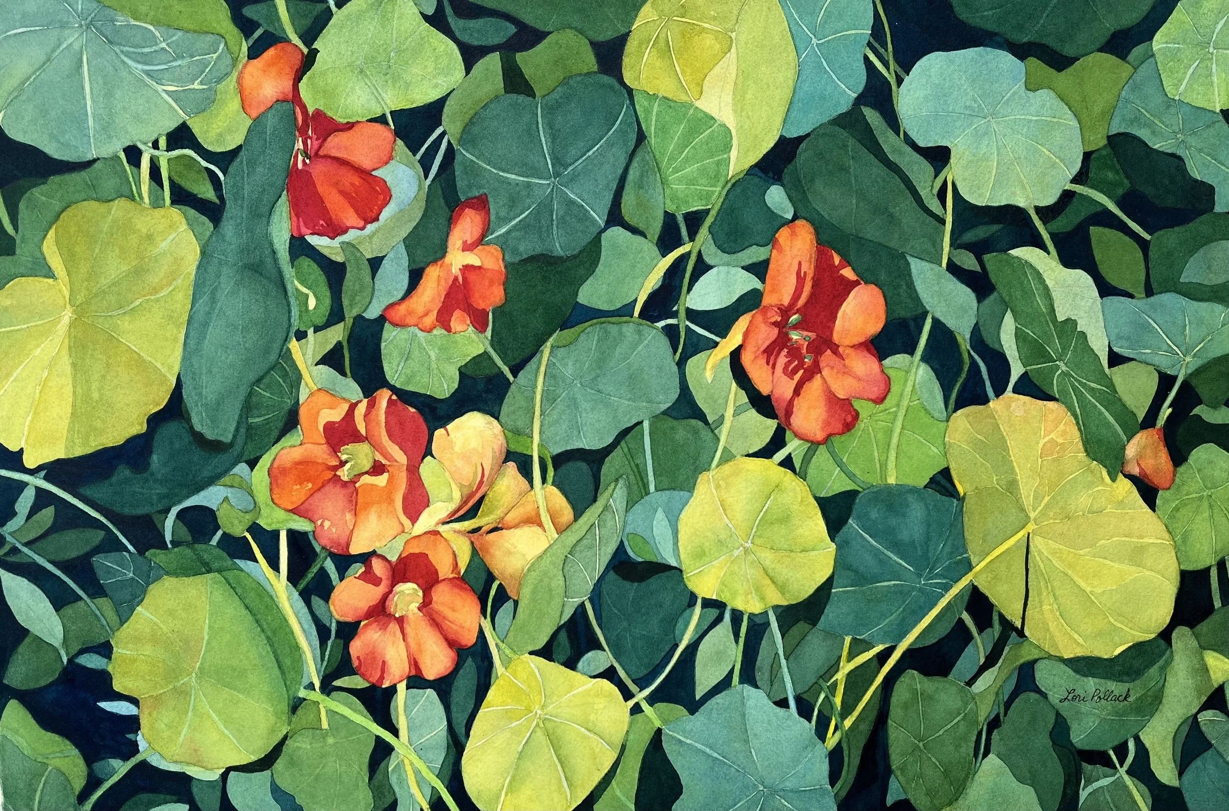 Nasturtiums rect. #2 - 14x21

Mounted on a wooden cradle &
Ready to Hang!