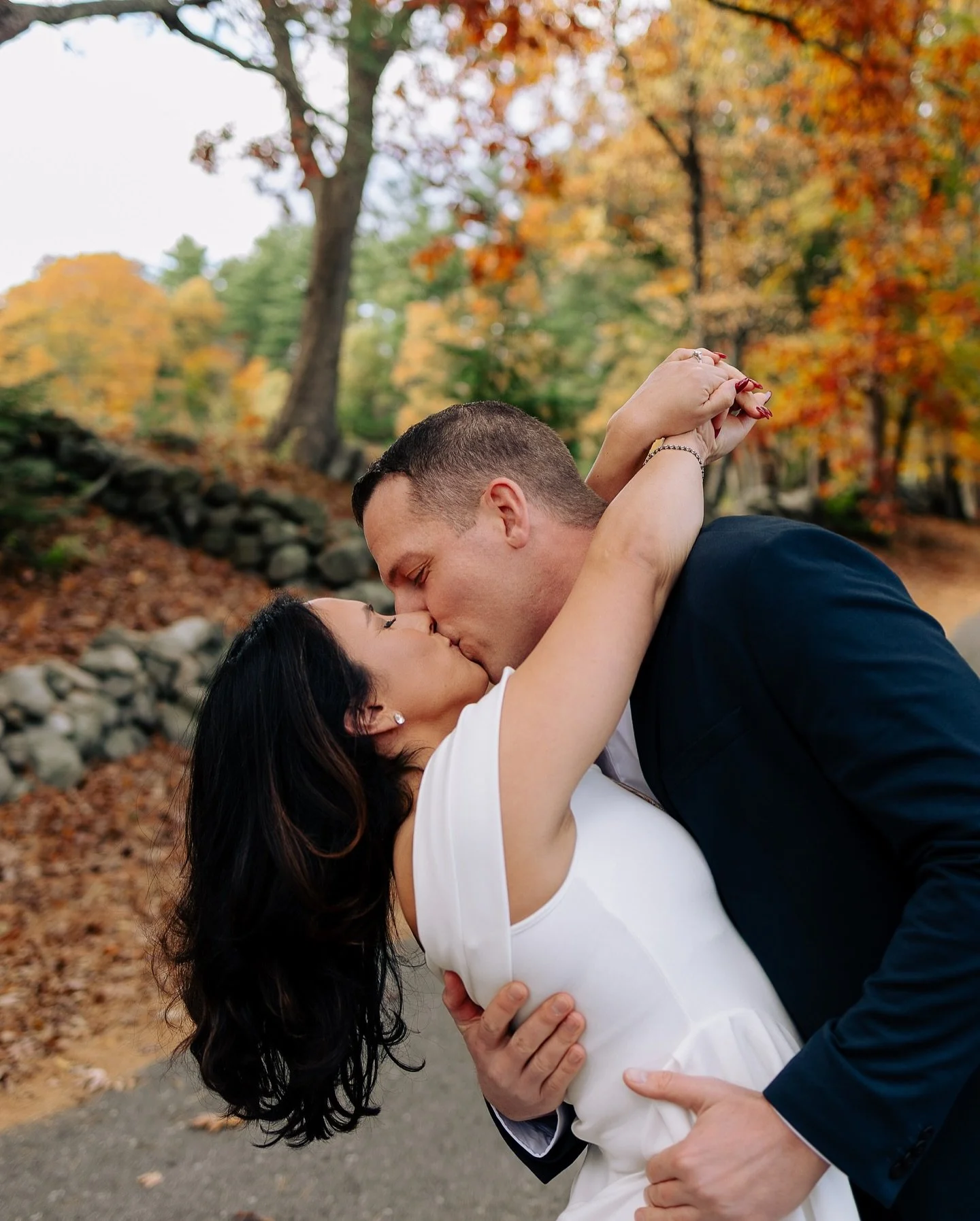New England was really showing off for this engagement session- the leaves and moody skies were the perfect backdrop for these two. Can&rsquo;t wait to celebrate Amanda + Matteo&rsquo;s wedding next fall! 🍁 #audralynnphoto #newenglandengagement #fal