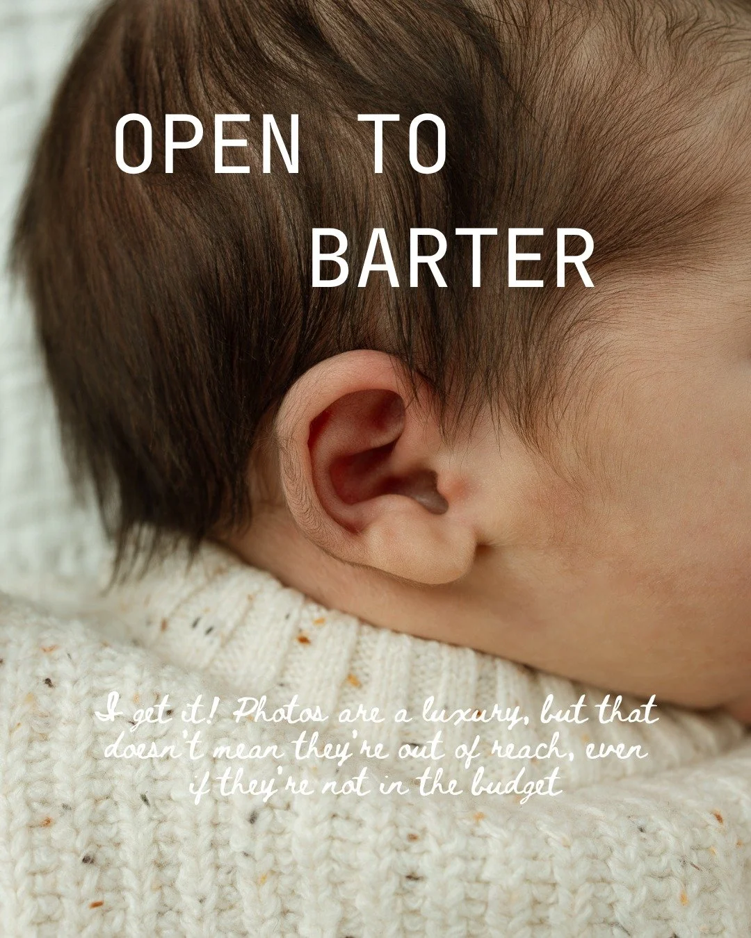 I want everyone to have family photos, celebrate baby bumps, document their first days as new parents, birthdays and all of the everyday joys we'll want to look back on in twenty years. So, if photos aren't in the budget, I get it, and it doesn't mea