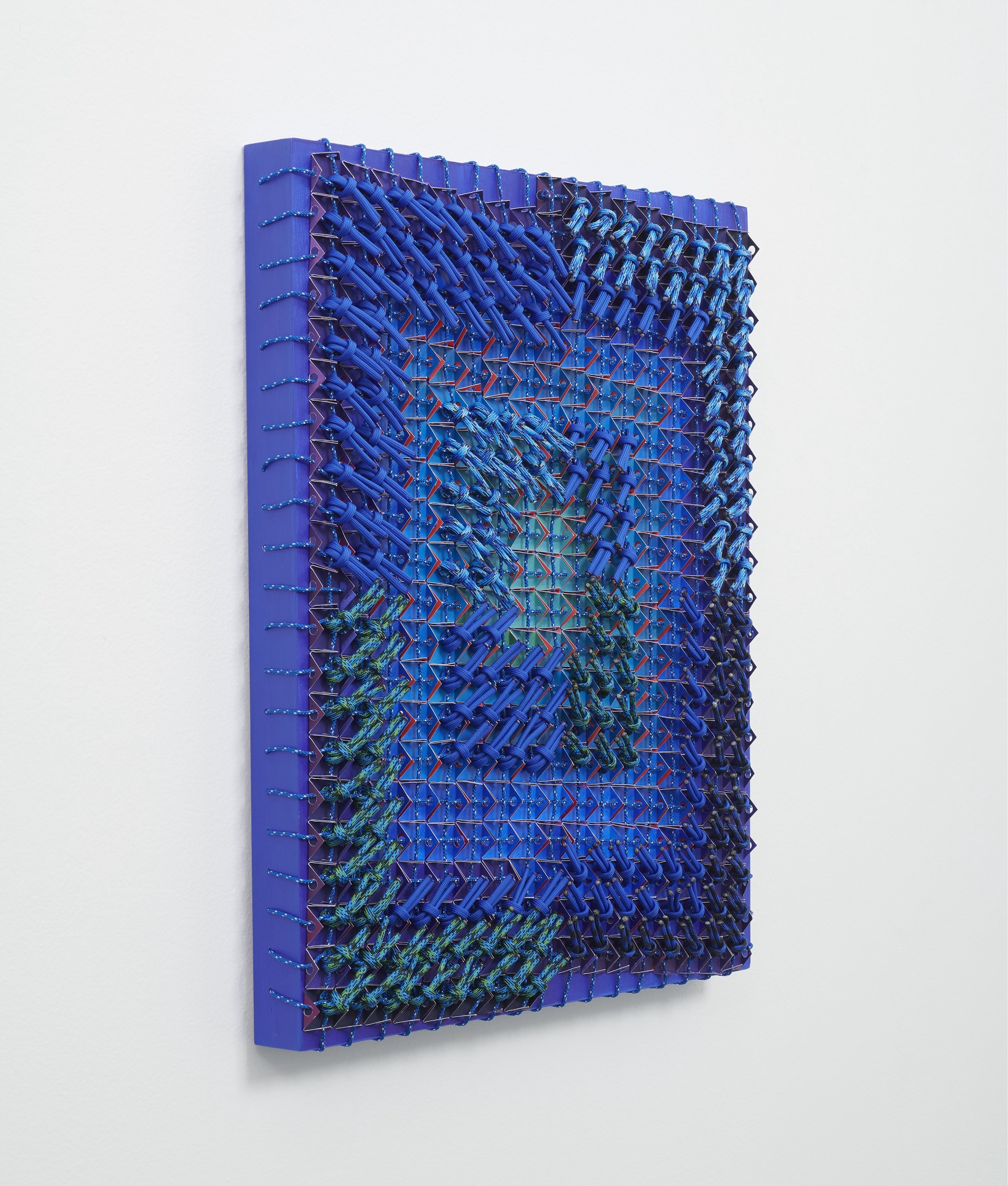  Kasbah of the Udayas, profile , 2026 
Acrylic, paper, utility rope, paracord on panel 
20 x 16 x 2 in