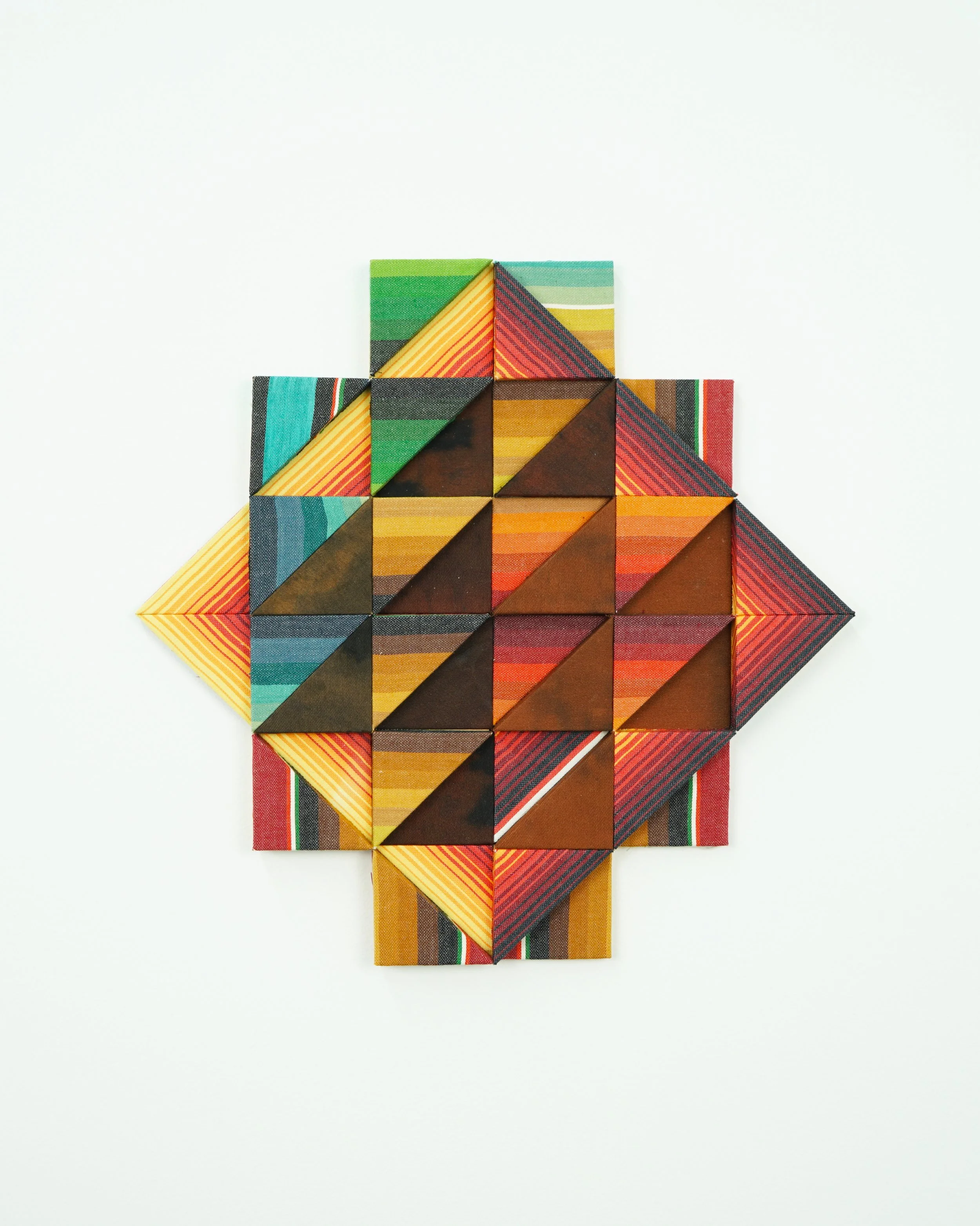  Soil and Sun , 2023 
Fabric, bleach, dye, glue, plywood 
15" x 15" x 1.5"