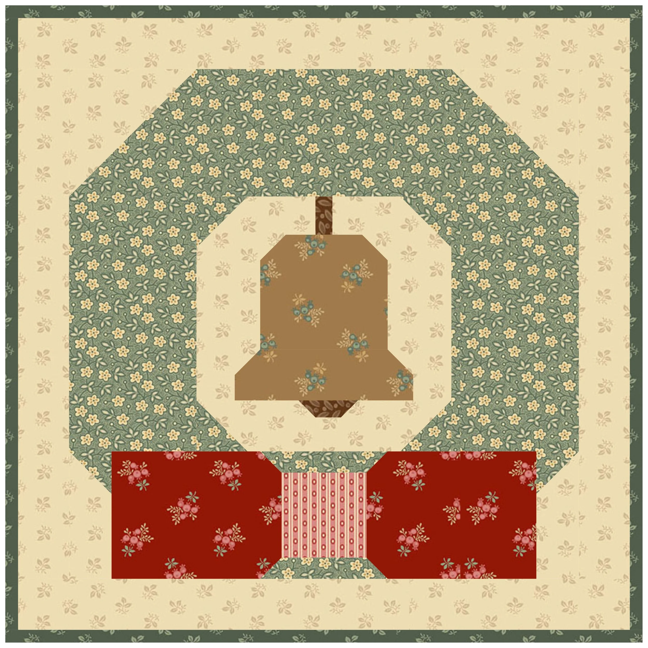 single bell wreath quilt 12 x 12.JPG
