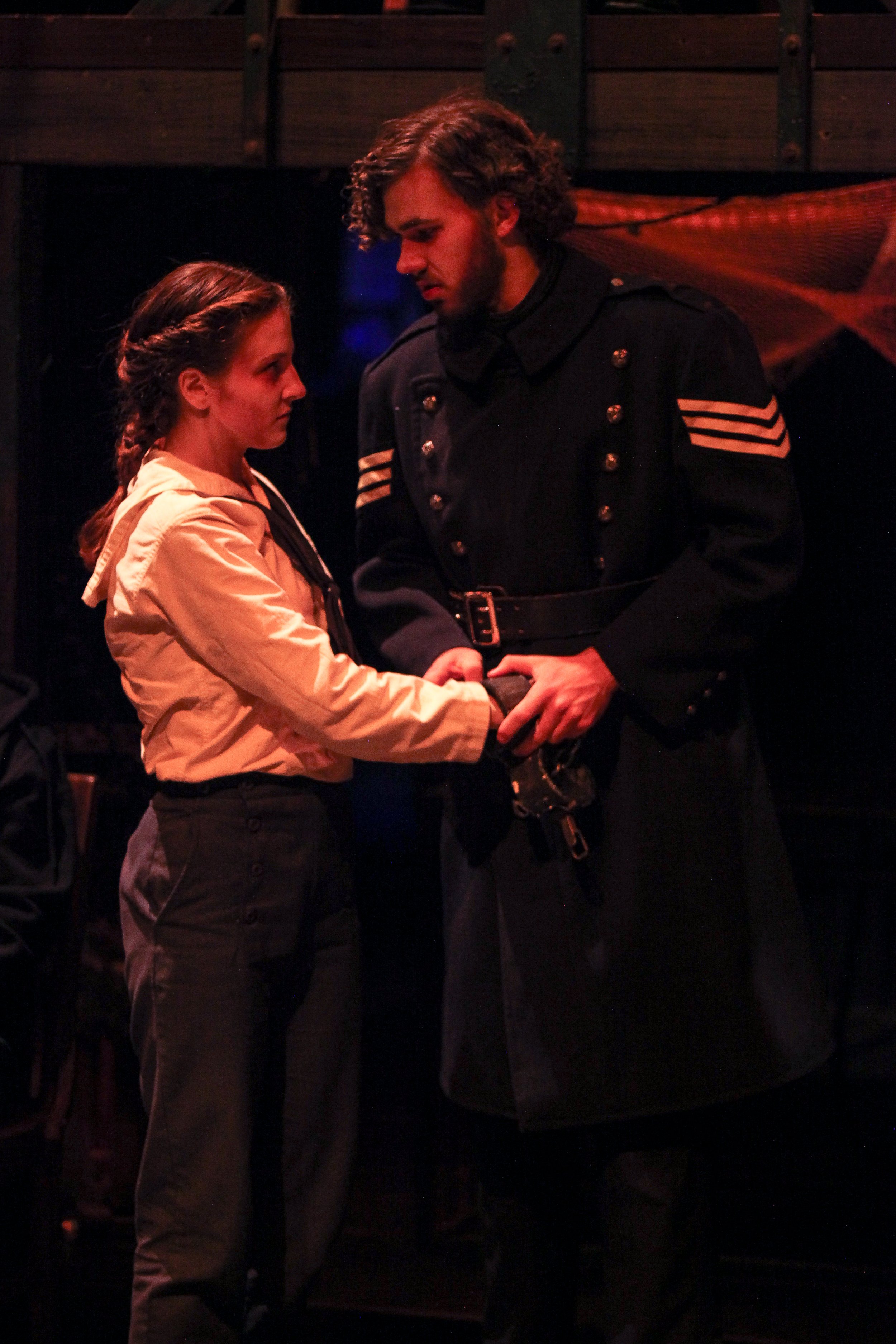 Weller Dorff as S. P. Stevens in "Ghost Ship" at Syracuse University - With Elizabeth Hughes (Photo: Mike Davis)