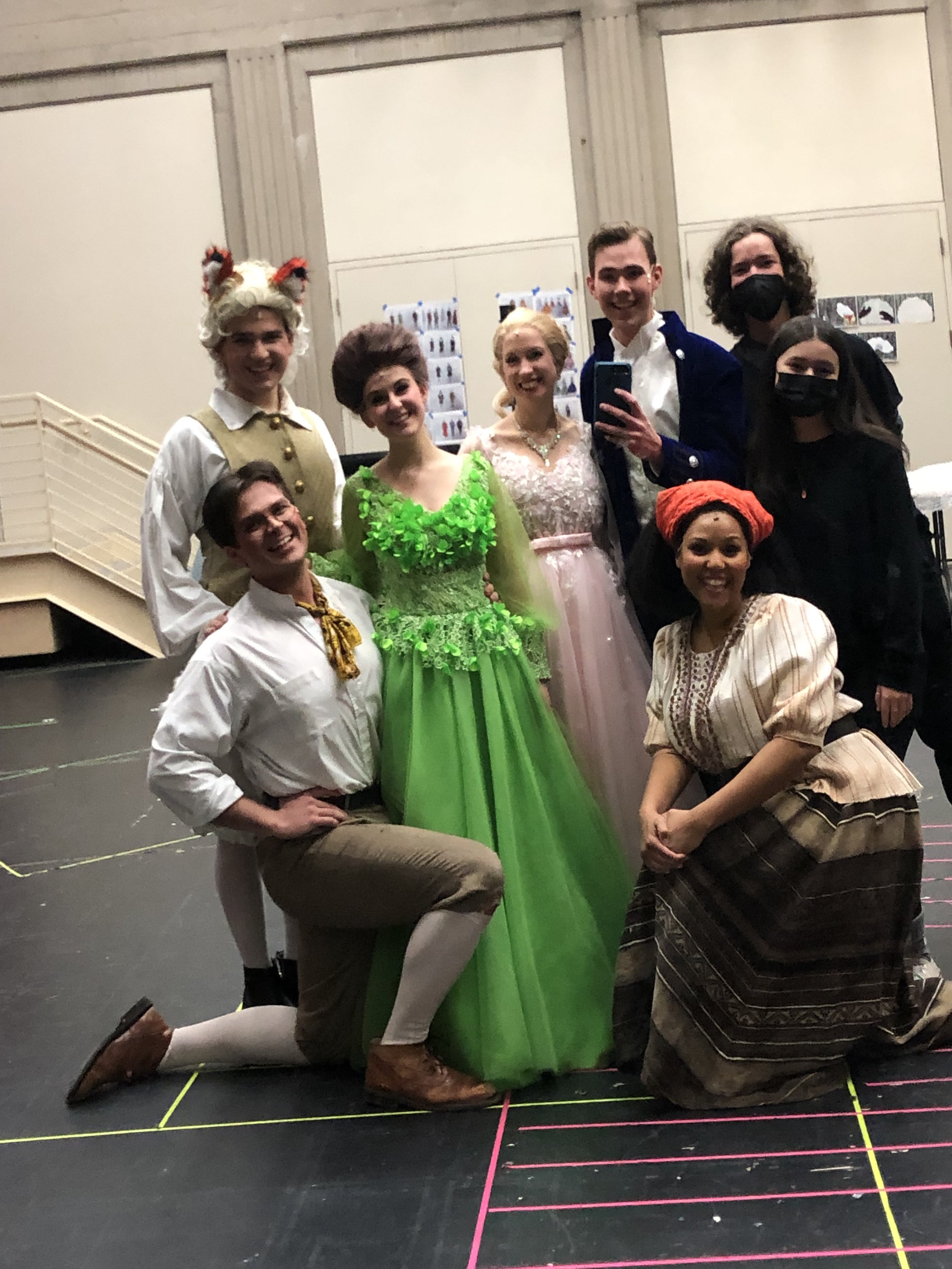 Former and current Youth Repertory Ensemble Students in Cinderella