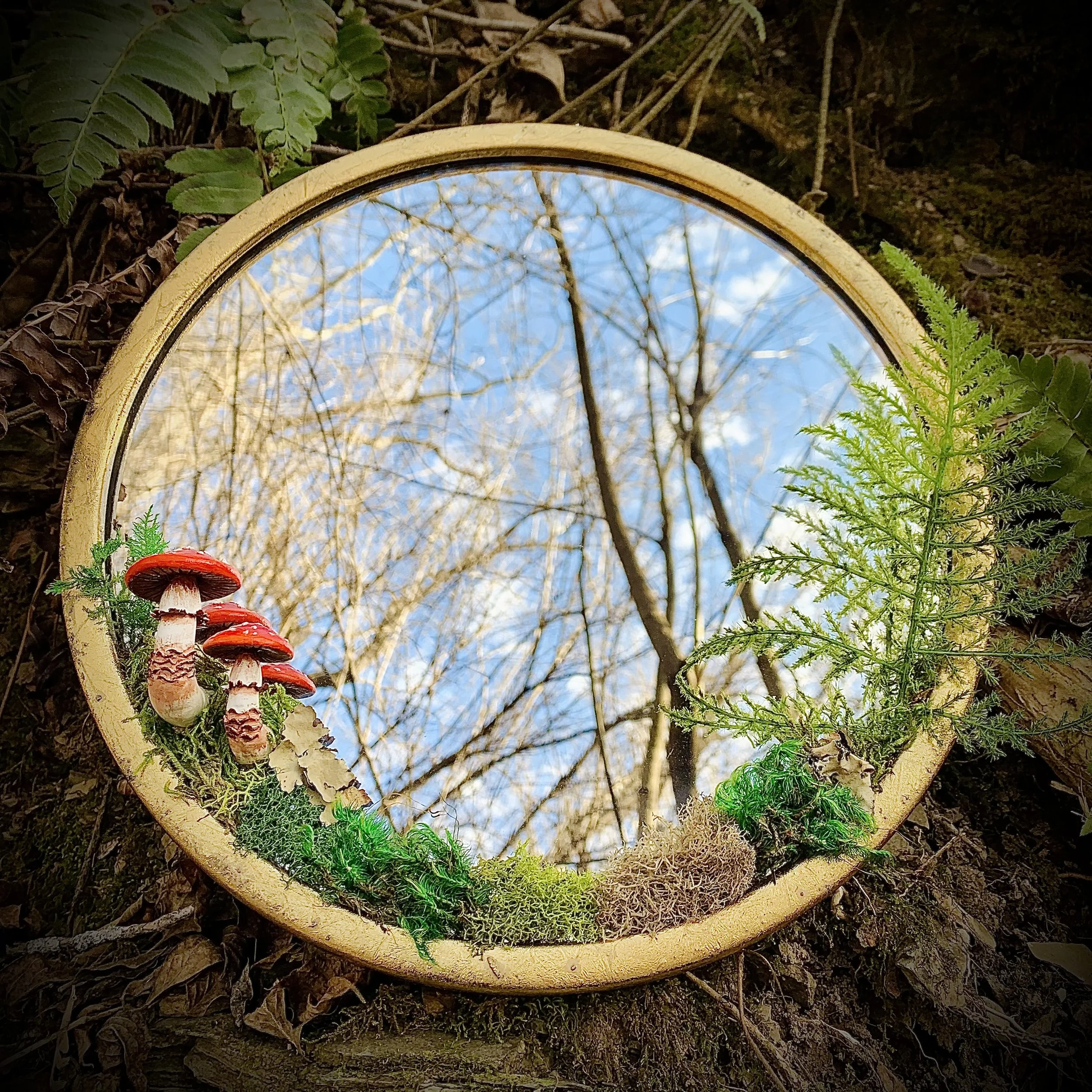 Round Golden Fairy Mirror