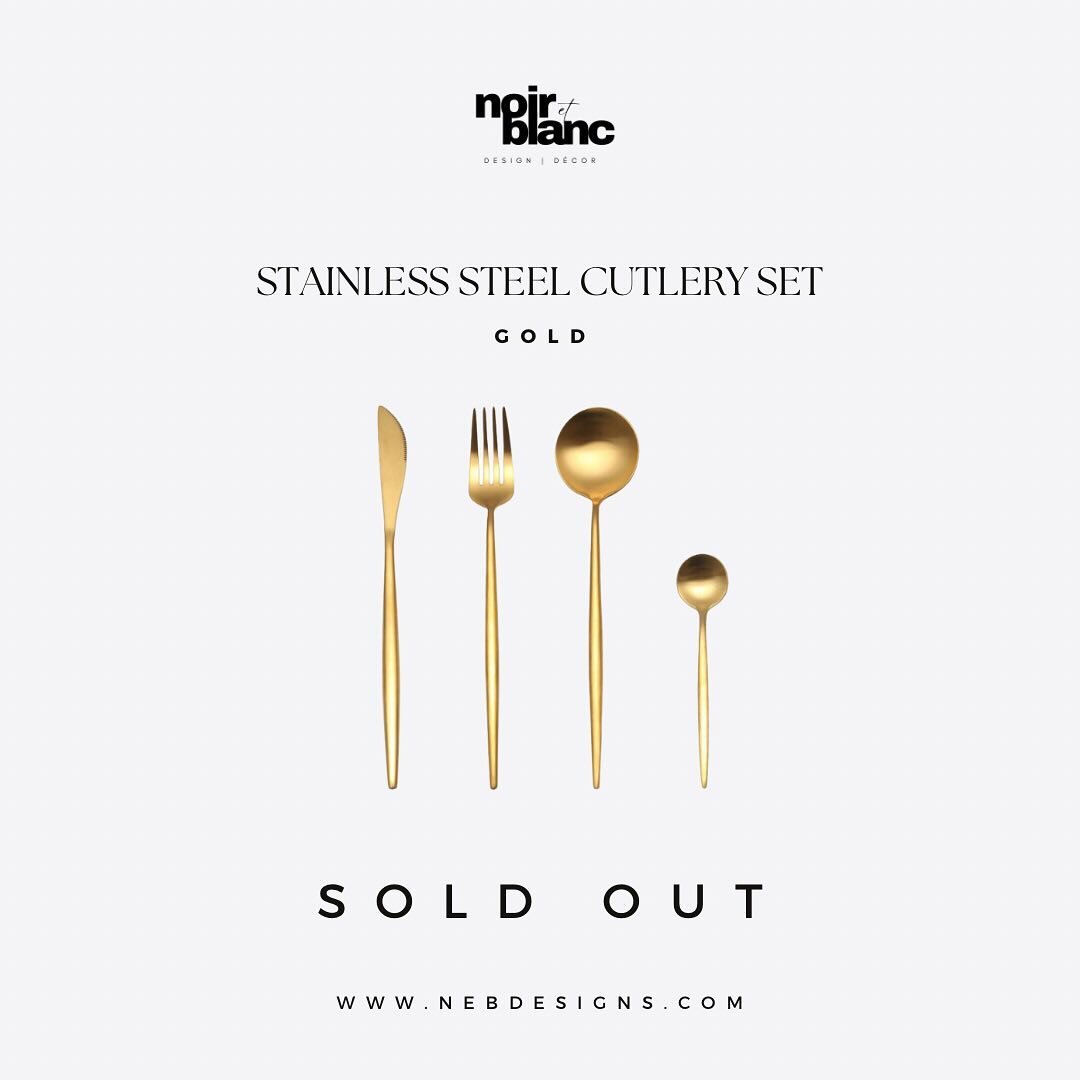 Indulge in luxury dining with our coveted stainless steel cutlery set - now a sold-out sensation! Don&rsquo;t worry, more elegance is on the way. Stay tuned for more restock! 

#DineInStyle #SoldOutLuxury #cutleryset #luxeinteriors #nebdesigns #kitch