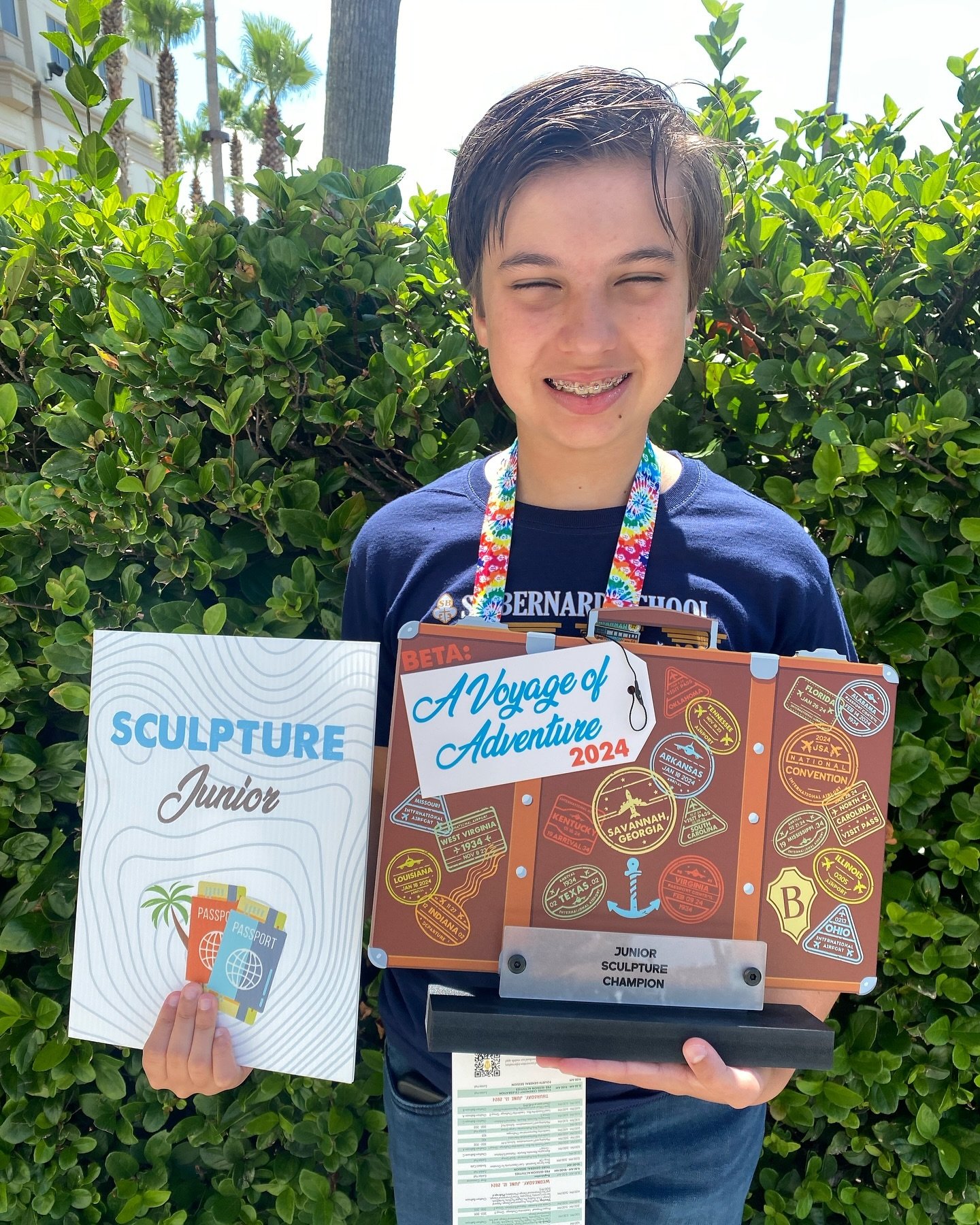 We have a NATIONAL CHAMPION 😃! Mick and his Art Deco clock placed FIRST in the Visual Arts Sculpture category at the @nationalbetaclub Convention in Savannah, GA!  We are so proud!  He better start thinking of his project for next year now!  Ha! 

S