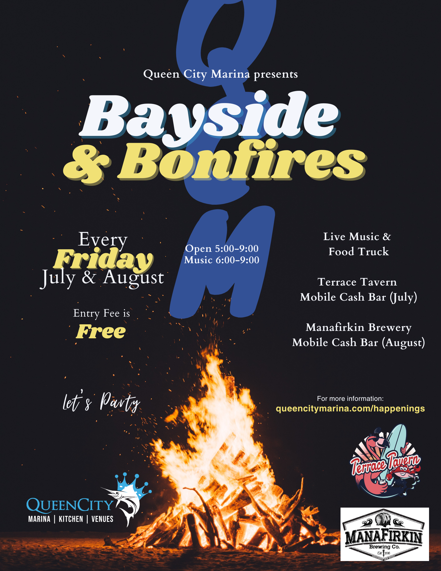Bayside & Bonfires | Live Music: Joe Faronea | Mobile Bar: Manafirkin Brewing Company