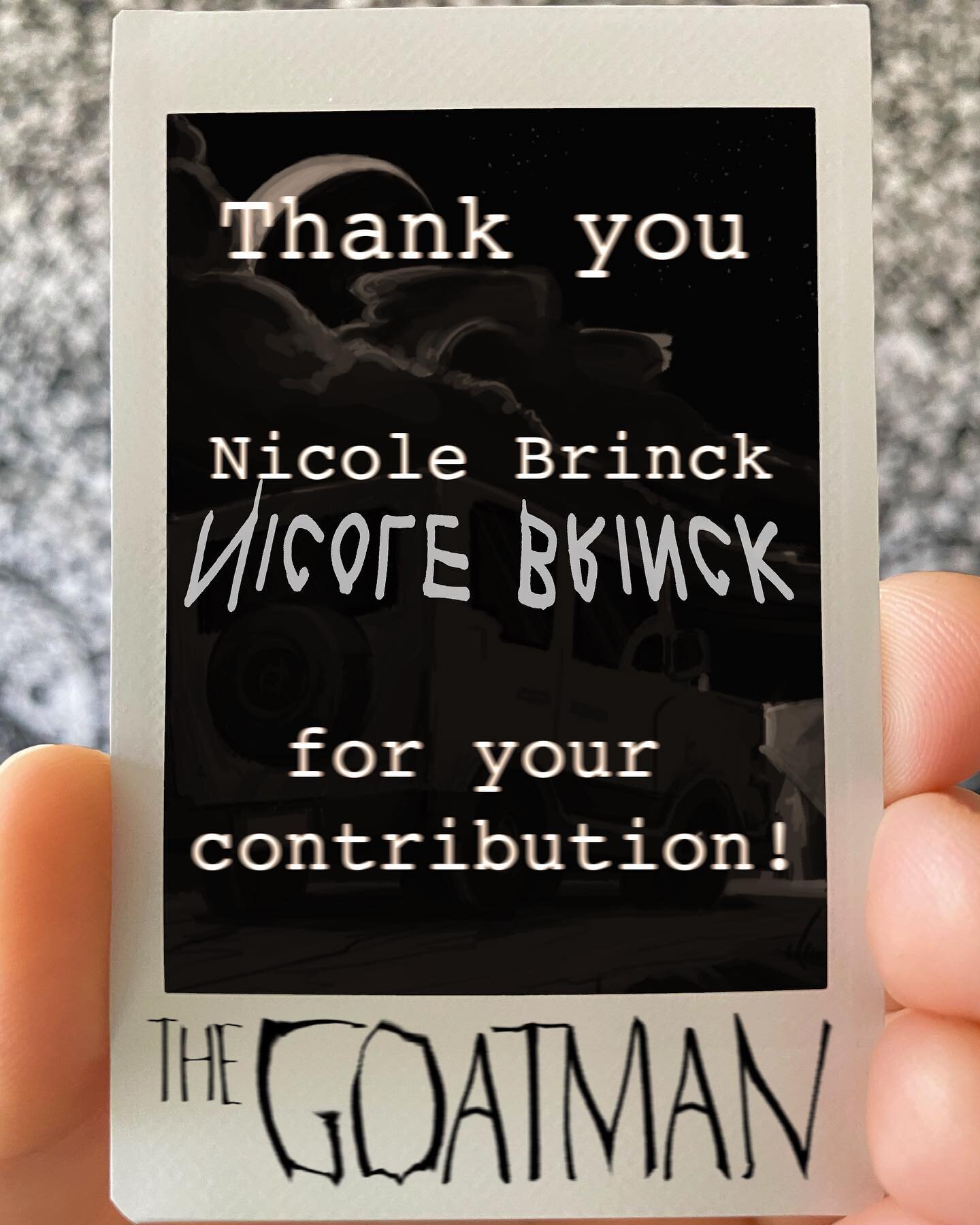 Thank you, Nicole, for contributing to the project and joining #teamhuman on thegoatmanmovie.com

You&rsquo;re amazing and we&rsquo;re so grateful to have you as a friend. Thanks for supporting the project and being a part of this process!