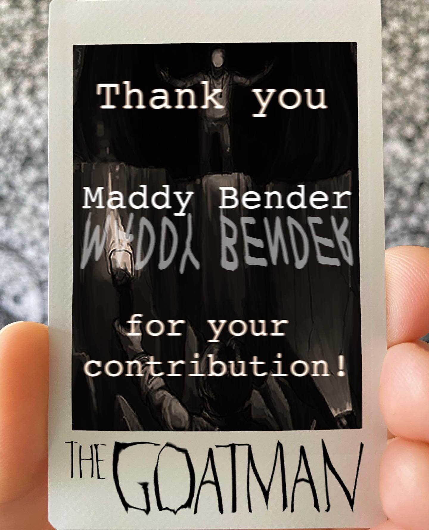 Shoutout to our friend Maddy for contributing to our project and joining #teamgoat on thegoatmanmovie.com 🐐 

Each contribution makes a huge difference and we can&rsquo;t thank you enough 💖

#indiehorror #indiehorrorfilm #horror #horrormovies #crow