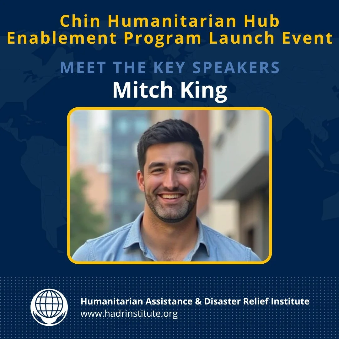 The countdown is nearly over - only 1 day left! ✨

We are thrilled to introduce our CEO, Mitch King, as a speaker for the Chin Humanitarian Hub Enablement Program Launch Event. 📣

Mitch is a recognised leader in humanitarian and disaster management,