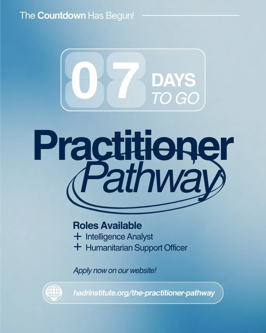 ⏳The clock is ticking!

Applications for our mid-year Practitioner Pathway internships close in just 7 days. This is your chance to gain hands-on experience and develop skills that will set you apart in the humanitarian sector, while contributing to 