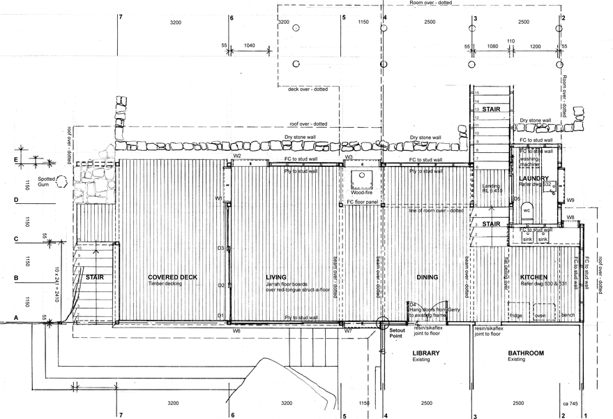 Grant Mears Architect Palm Beach, Beach Cottage, Post and beam framing, Reverse brick veneer.