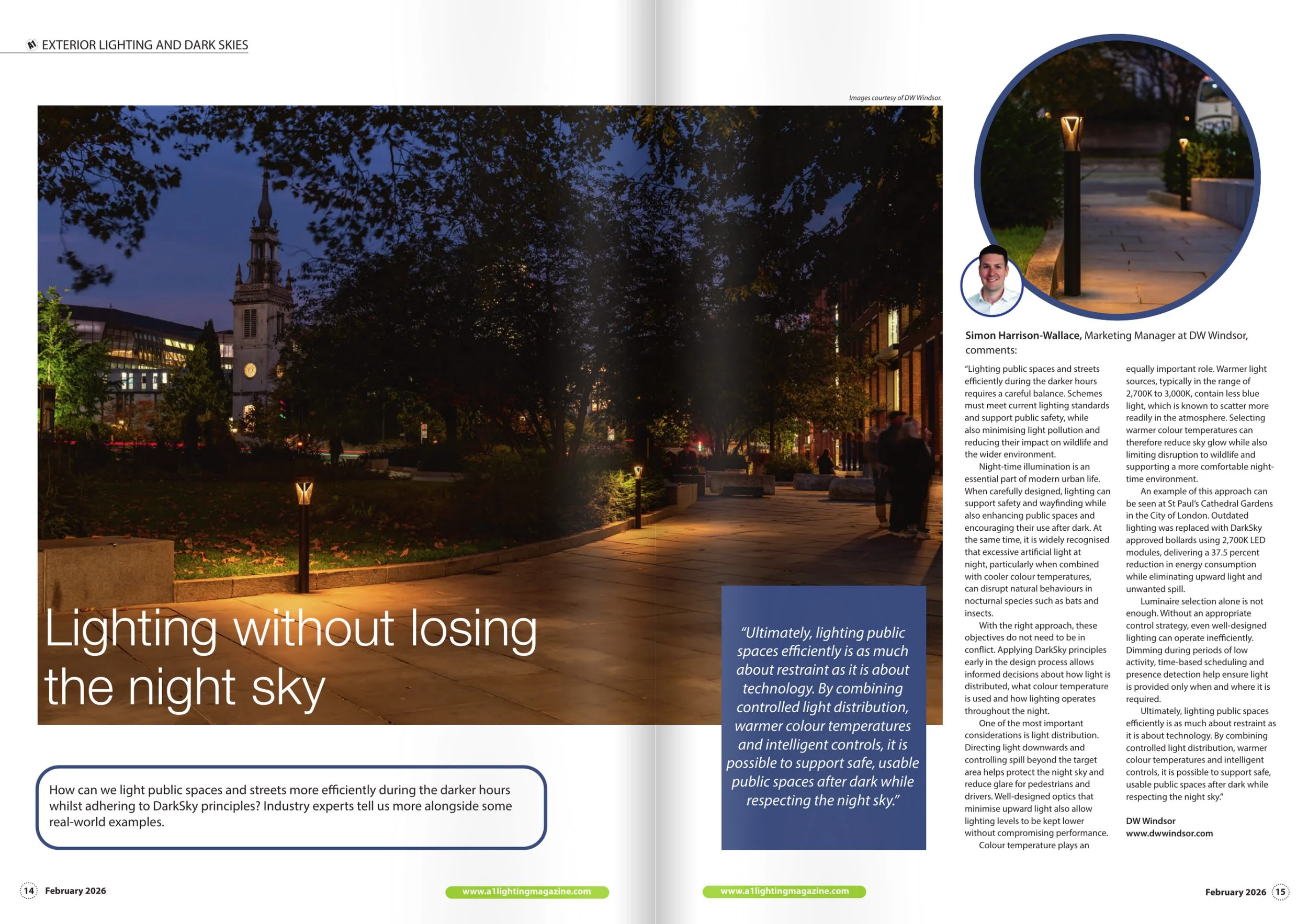 Feature on St. Pauls Church Yard  A1 Lighting Magazine Feb. 2026 