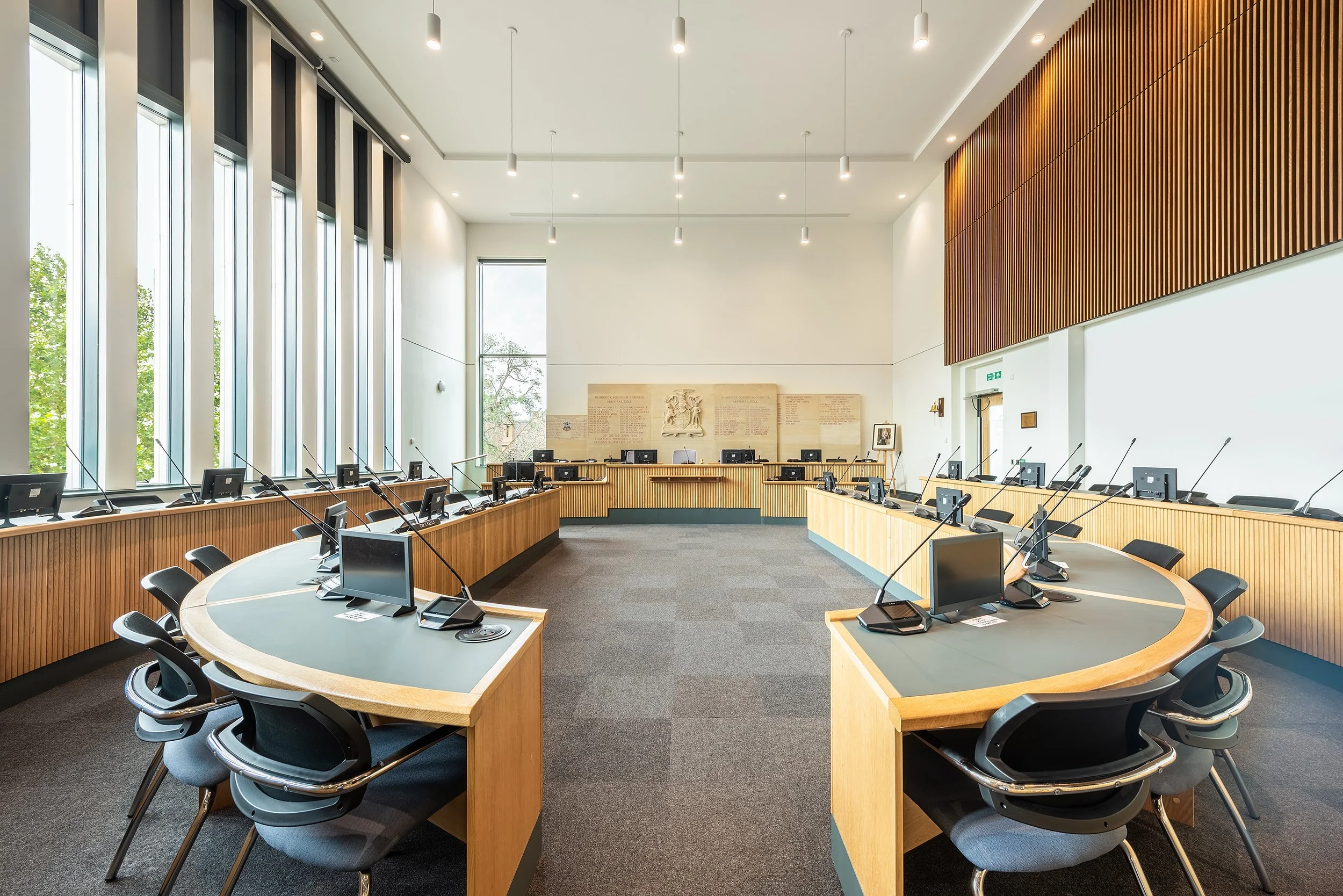 Thurrock Civic Offices, Council Chamber - interior photography