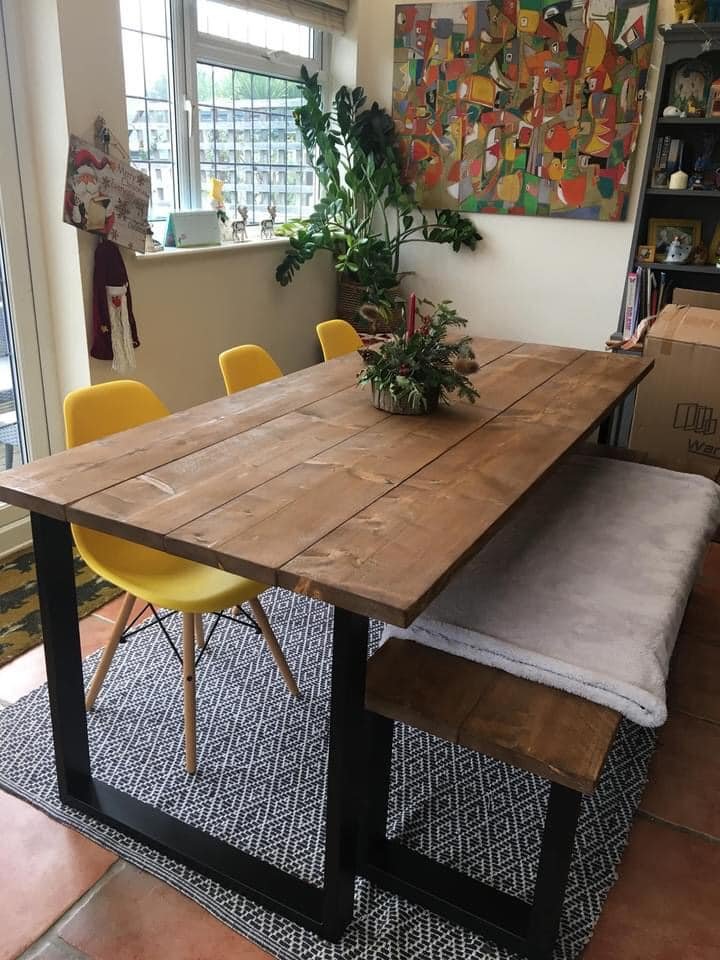 Box Leg Dining Table Elliott S Home, Metal And Wood Table Ideas