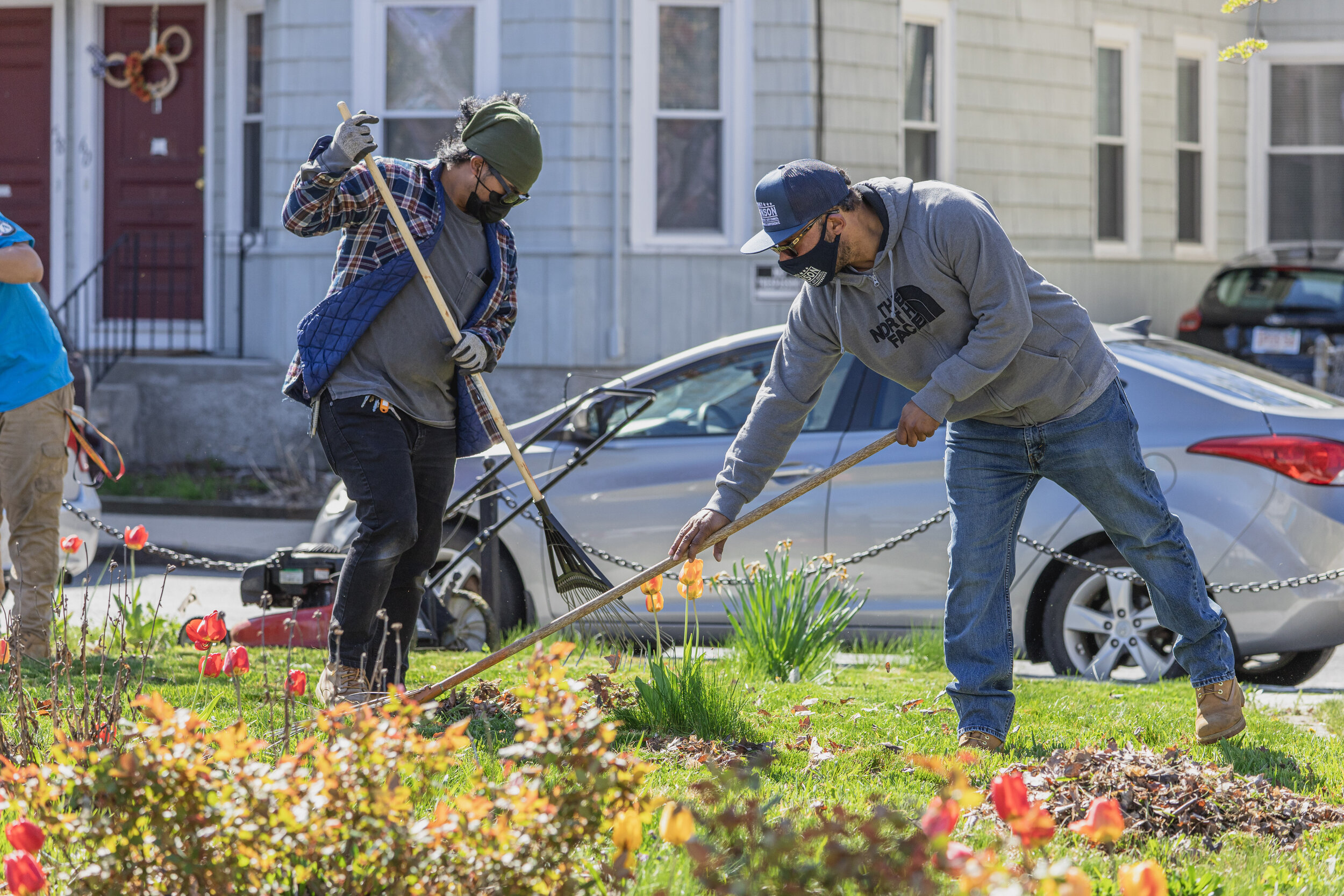 Eagle Park Cleanup: Raking Moulton Square Park