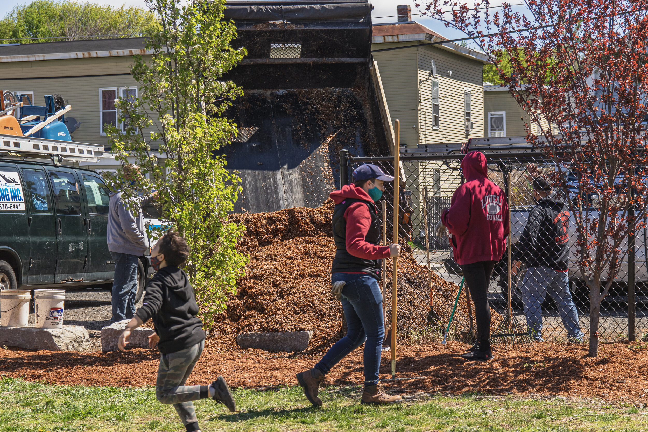 Eagle Park Cleanup: Wood Fiber arrival for playground