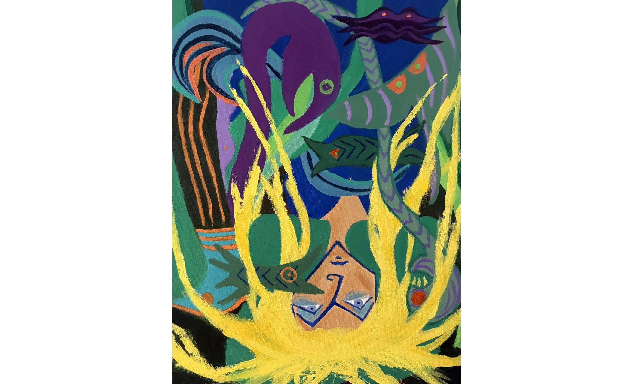 Sleepless in the Swamp.  Acrylic on canvas, 24x18, 2026