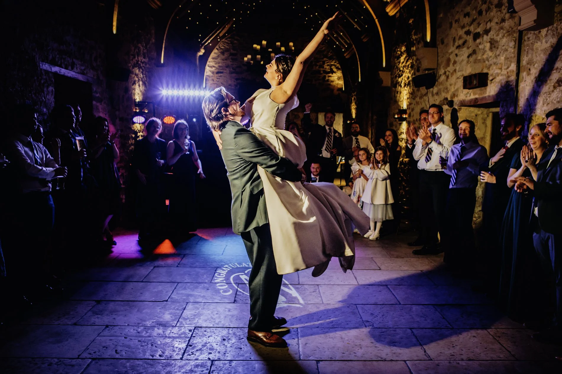 A couple's first dance after getting married