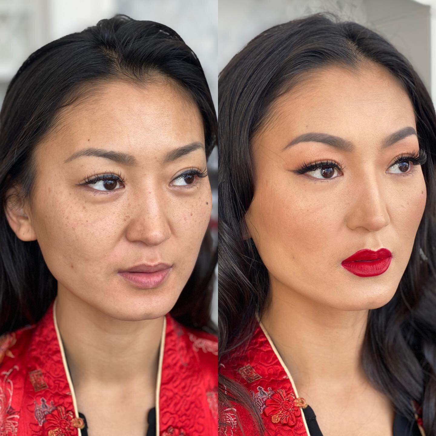 Stunning with and without makeup 💋
.
.
.
Model: @nomi_ganbold
Makeup: @hsartistry 
Hair: @samanthaahernstyles 
@hausofbeautynh 
.
.
.
#redlipstick #redlips #ladyinred #asianbeauty #asiangirls #bostonmodel #asian #beauty #asianmodel #skincare #boston