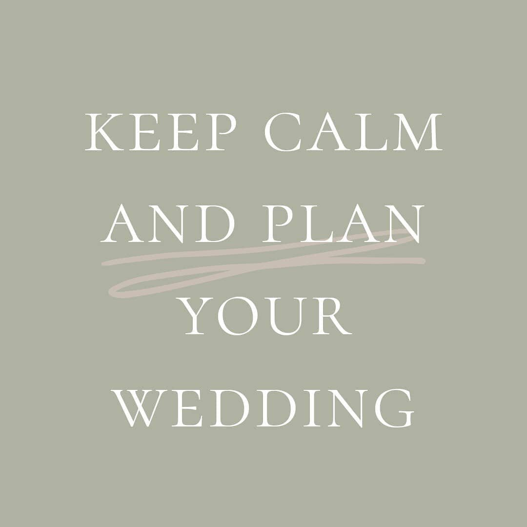 Don't let yourself get overwhelmed when planning your wedding! I always find these &quot;Keep calm and...&quot; slogans so corny 🥴 but I this one is on point.

~

My top tip for reducing your stress and to not let the planning get on top of you - 

